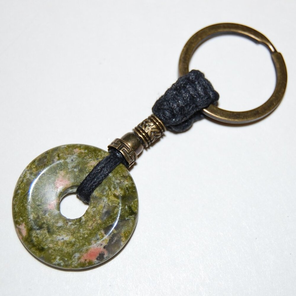 Unakite Keychain,Good Luck Keychain,Fung Shui Keychain